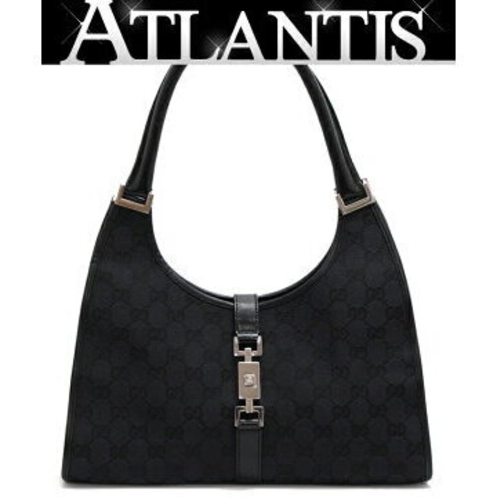 Gucci Jackie handbag GG black leather canvas